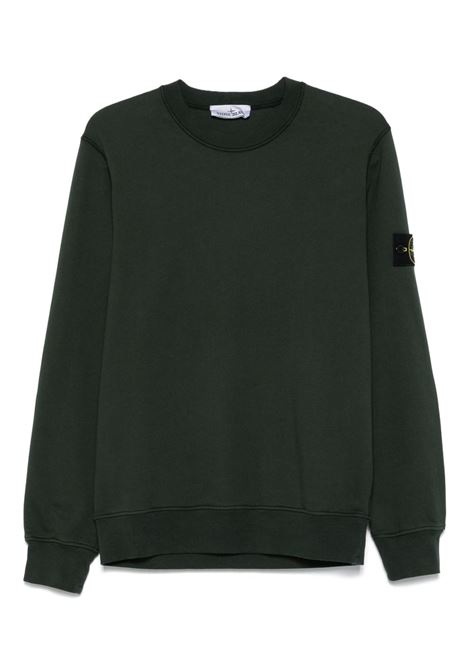 brushed organic cotton fleece sweatshirt man juniper STONE ISLAND | K2S15 6100060 S0051V005E
